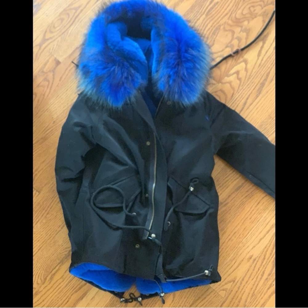 Fur lined kids parka 8-10 unisex